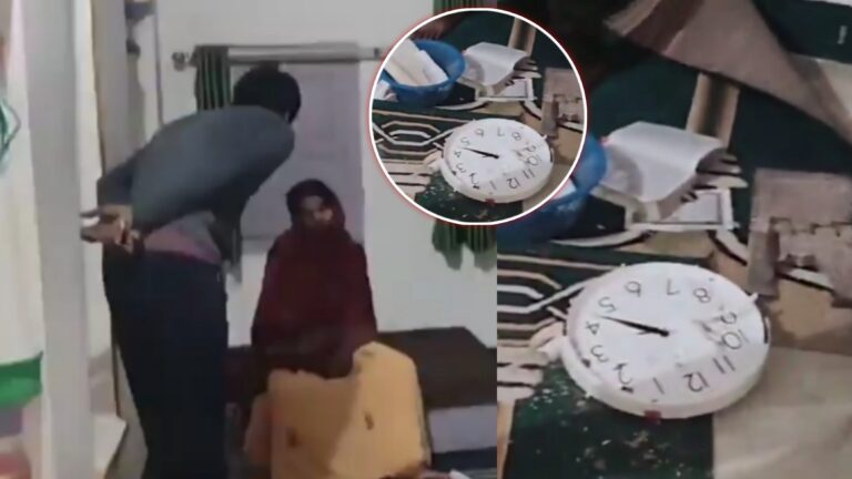 பள்ளிவாசலை சேதப்படுத்திய மர்ம நபர்கள் ! போலீசார் குவிப்பு.